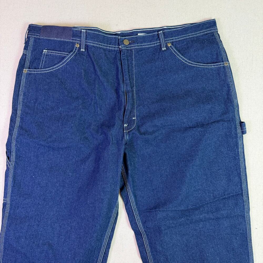 Vintage Key Carpenter Jeans Dungarees Mens 42x30 Dark Wash Utility Deadstock NWT